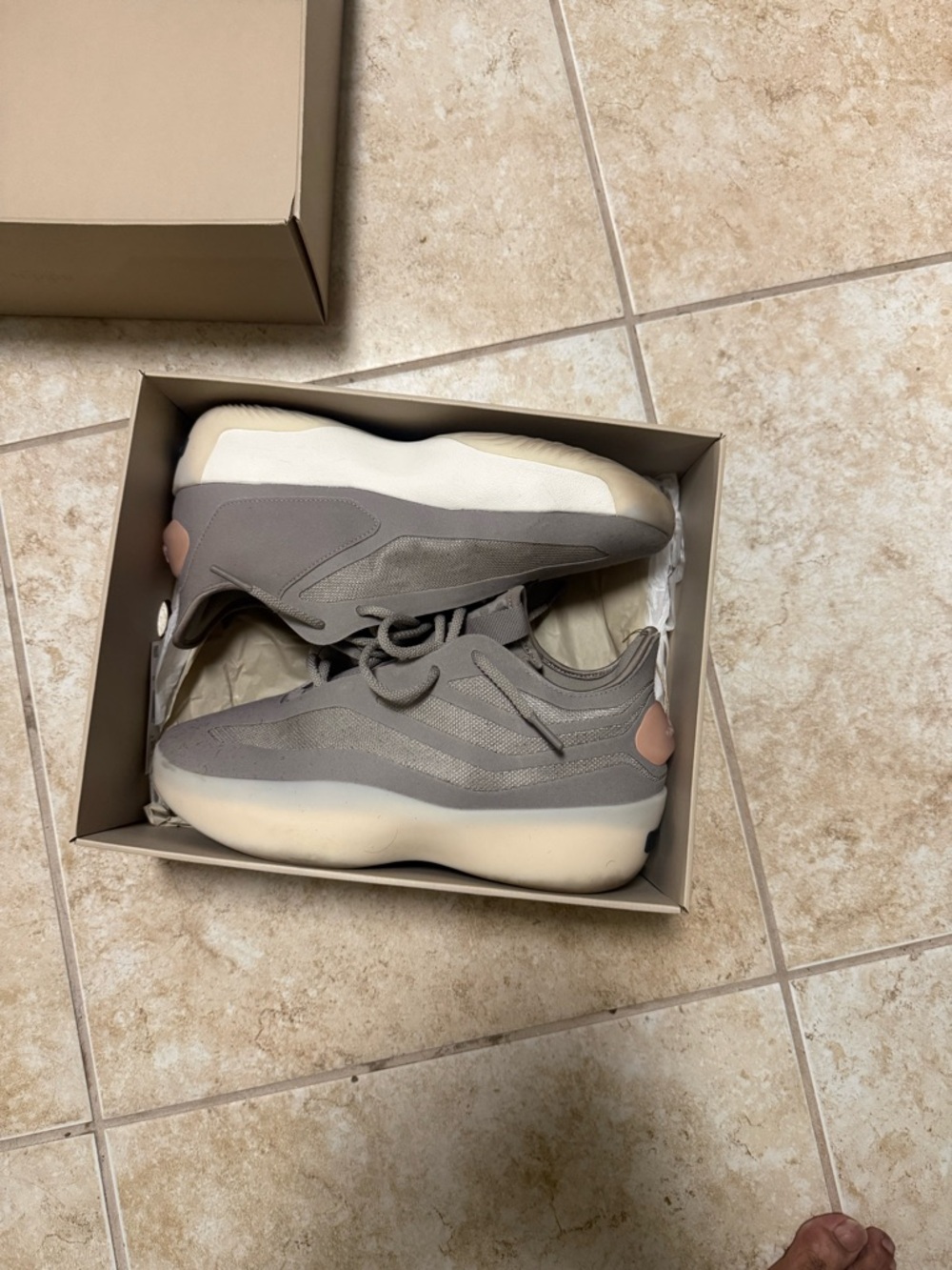 adidas Tan Cardboard Shoe Box with Label